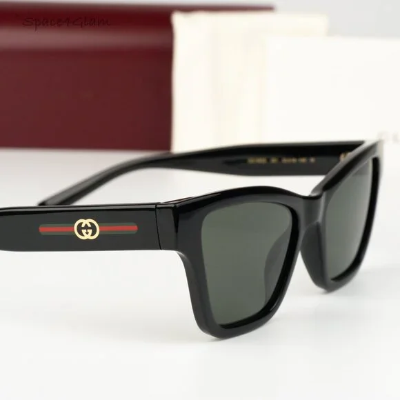 Gucci Women Sunglasses Black Grey Cat Eye GG1982S 001 NEW 